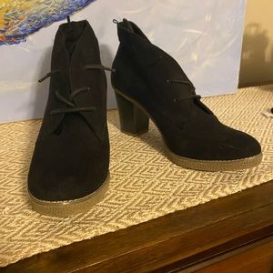 Women’s black lace up booties